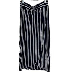 Talbot’s Maxi Skirt, Blue and White Stripe, Knit, Large